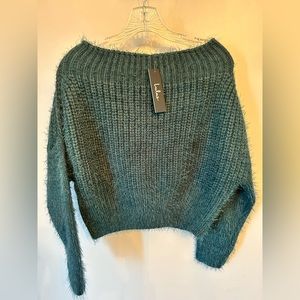 Lulus Teal Green Eyelash Sweater